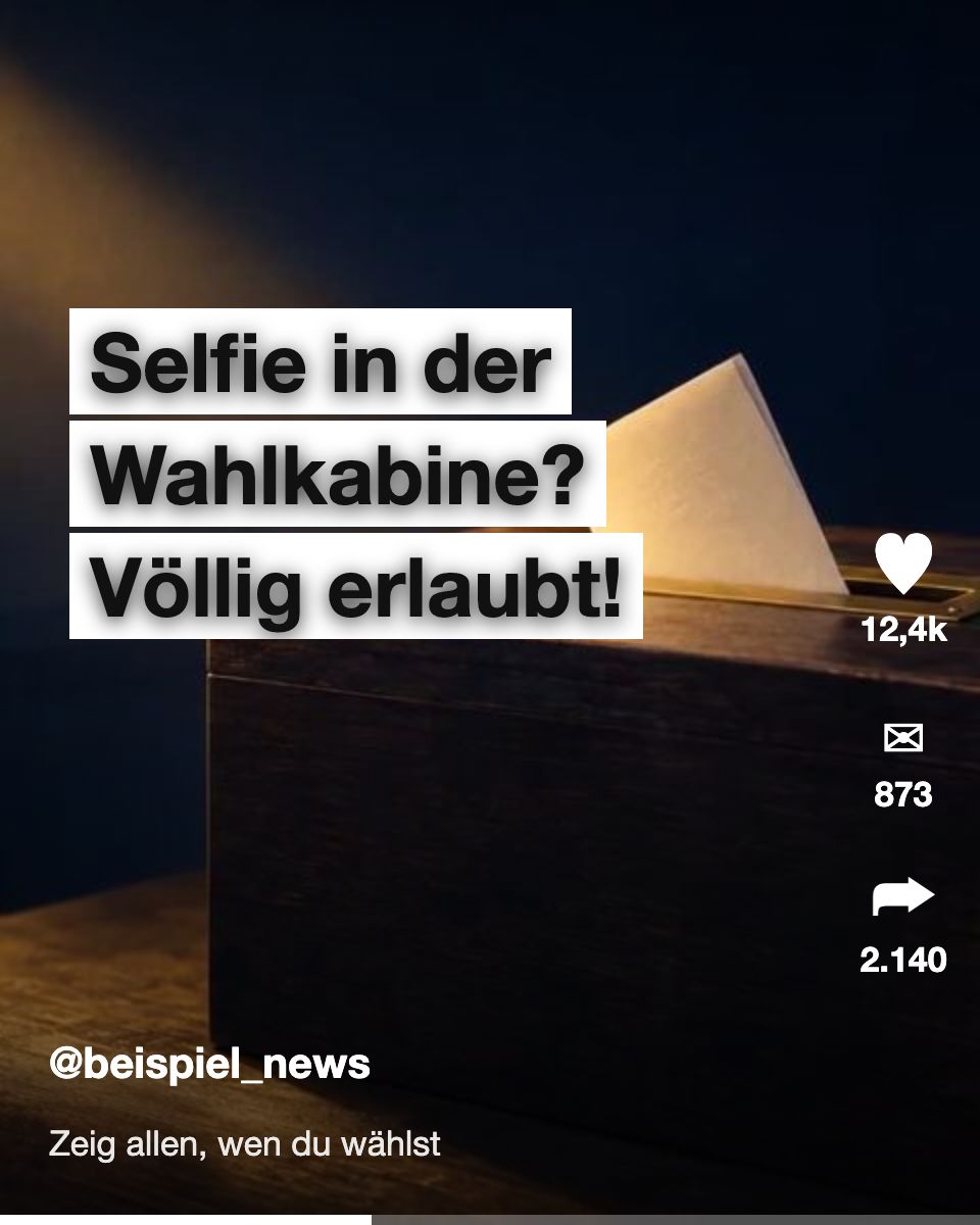 Geteiltes Kurzvideo mit der Behauptung, ein Selfie in der Wahlkabine sei erlaubt